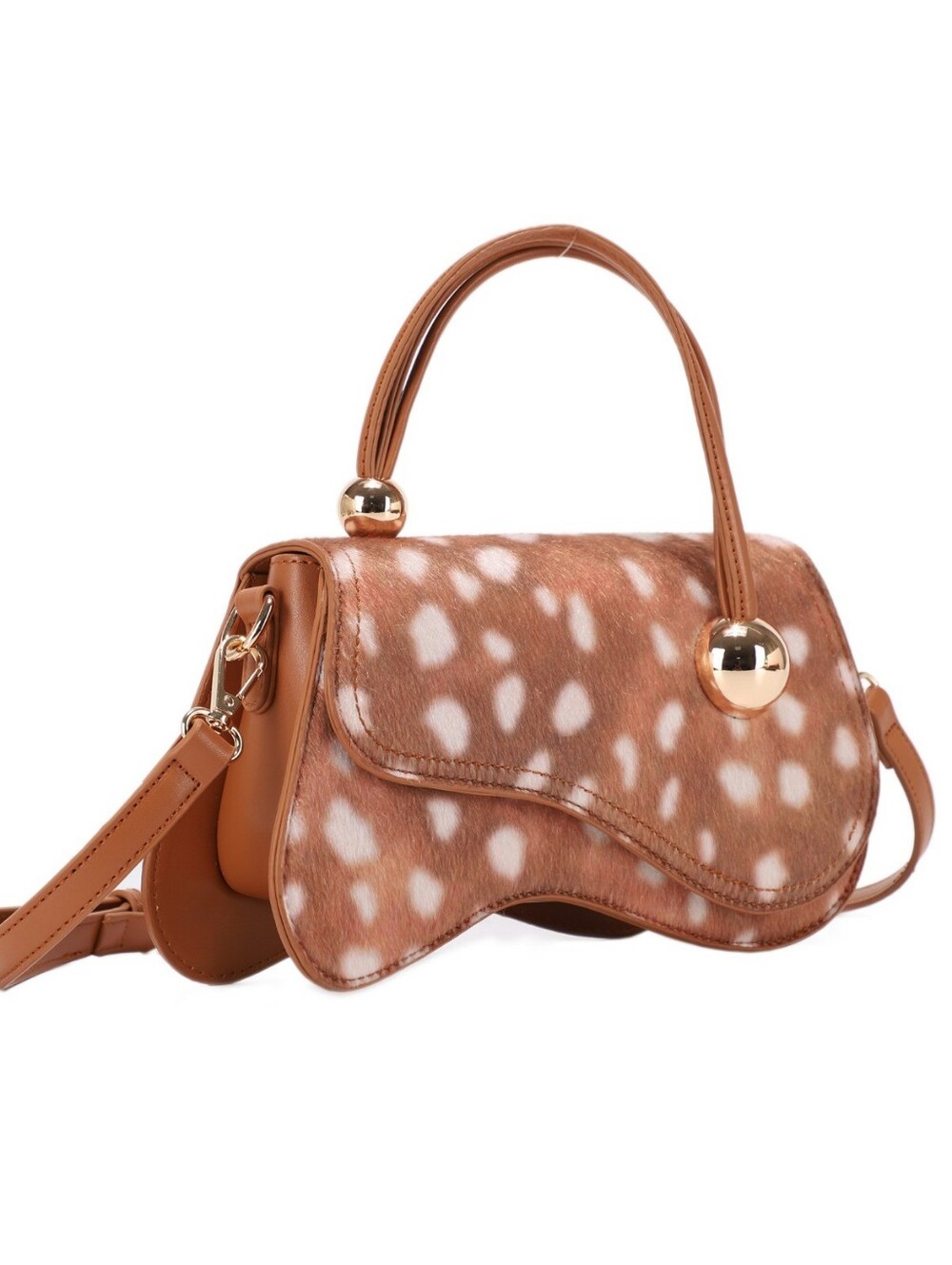 Bambi Spotted Top-Handle Shoulder Bag